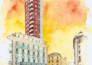 draw atmospheric architectural and landscape illustrations